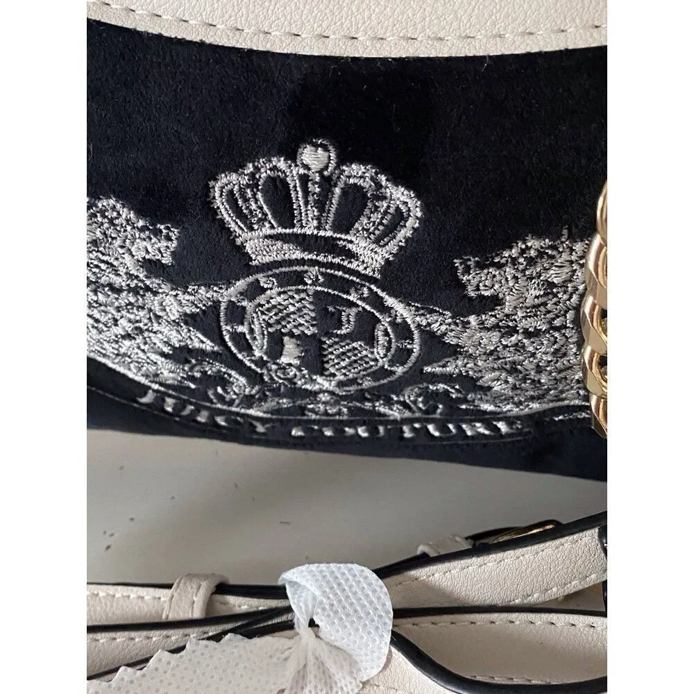 Juicy Couture Classic Scottie Dogs Satchel Crossbody Liquorice Crystal Card Case